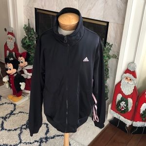 Vintage Adidas track suit jacket, pink black